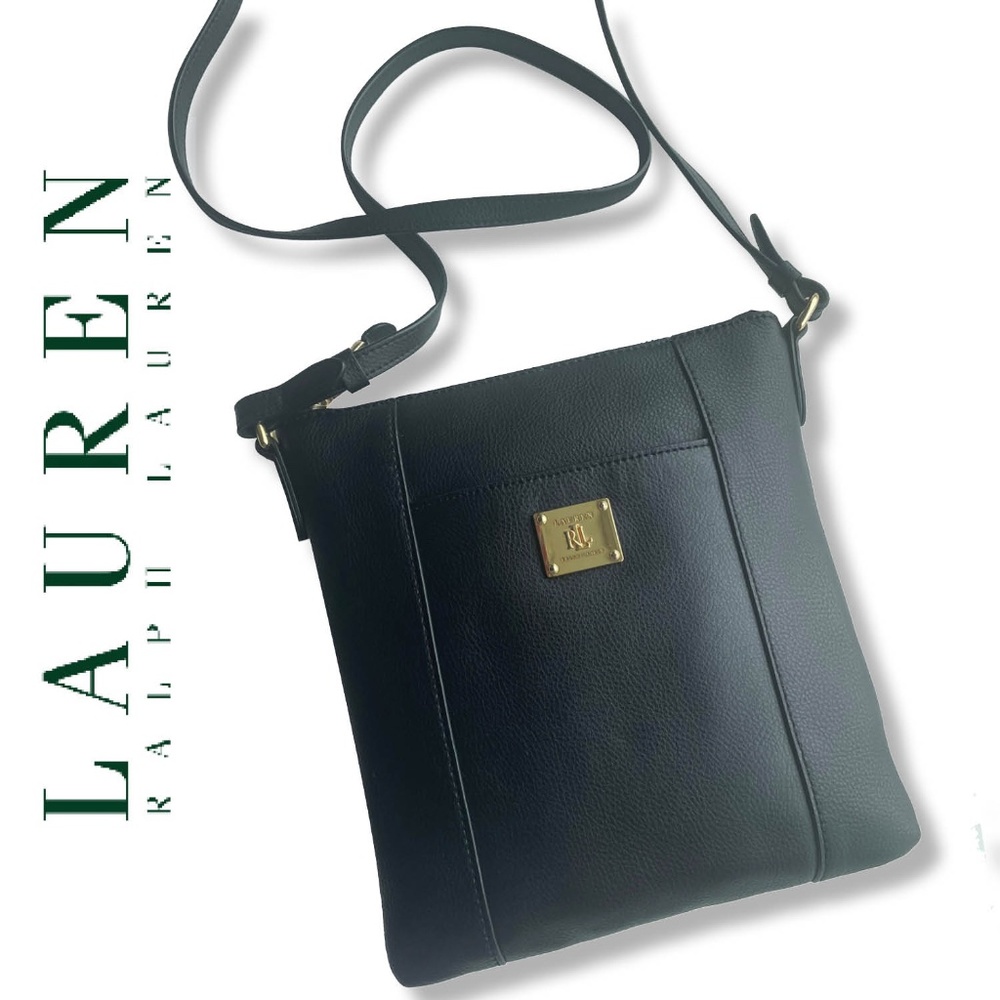 LRL Leather crossbody shoulder bag | Black